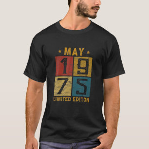 Vintage 47Th Birthday May 1975 Born In 1975 47 Yrs T-Shirt