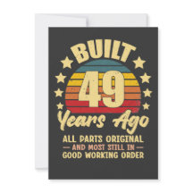 Vintage 49th Birthday Built 49 Years Ago Funny 