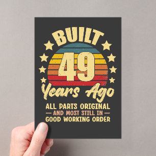 Vintage 49th Birthday Built 49 Years Ago Funny  Acrylic Invitations