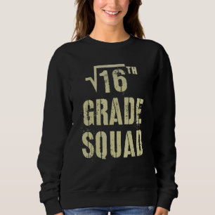 Vintage 4th Grade Squad Square Root 16 Vibes Hello Sweatshirt