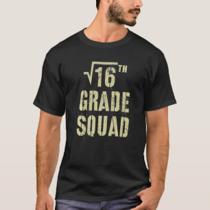 Vintage 4th Grade Squad Square Root 16 Vibes Hello T-Shirt