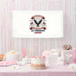 Vintage 4th of July Banner – Retro Eagle & BBQ