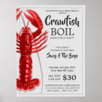Vintage 4th of July Crawfish Boil Party Restaurant