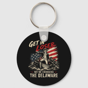 Vintage 4th Of July Get In Crossing The Delaware Key Ring