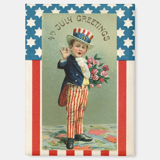 Vintage 4th Of July Magnet (Front)