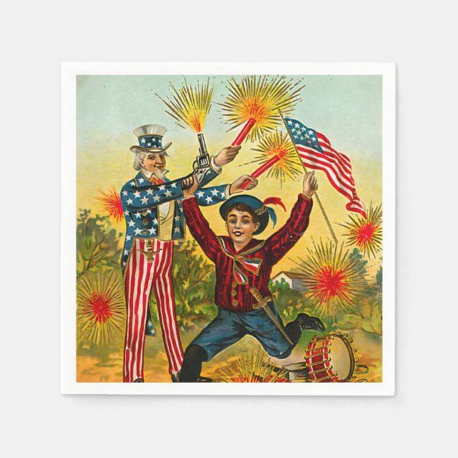 Vintage 4th of July Napkin (Front)