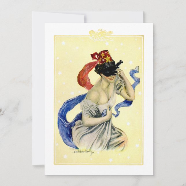 Vintage 4th of July Patriotic Masquerade Party Invitation (Front)