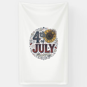 Vintage 4th of July Patriotic Sunflower Shirt Desi Banner