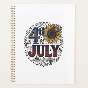 Vintage 4th of July Patriotic Sunflower Shirt Desi Planner