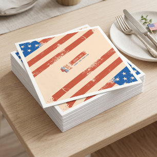 Vintage 4th of July Patriotic USA Independence Day Napkin