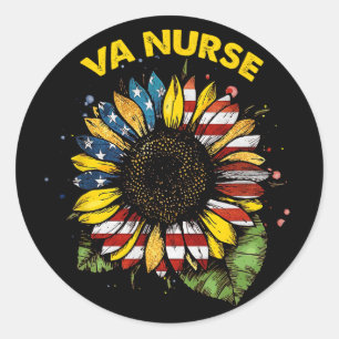 Vintage 4th Of July Va Nurse Patriotic Real Americ Classic Round Sticker