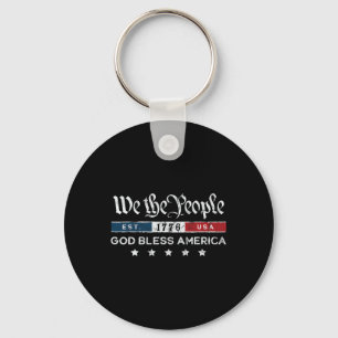 Vintage 4th Of July - We The People Usa God Bless Key Ring