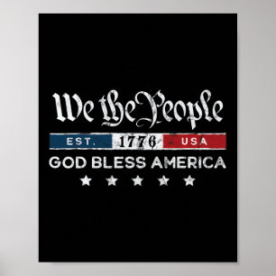Vintage 4th Of July - We The People Usa God Bless Poster