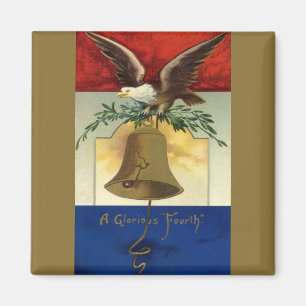 Vintage 4th of July with Eagle and Liberty Bell Magnet