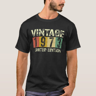 Vintage 50 Birthday Decorations Men 50Th Bday 1973 T-Shirt