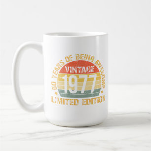 Vintage 50 Birthday Decorations Men 50yr 1977 50th Coffee Mug