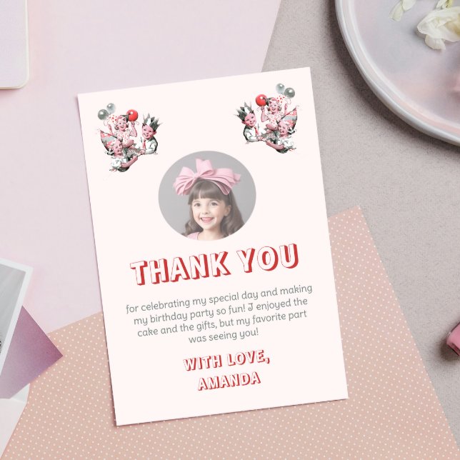 Vintage 50s Children's Photo Birthday Thank You Card (Creator Uploaded)