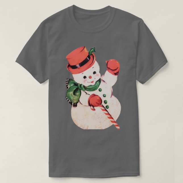 Vintage 50s Snowman T-Shirt (Design Front)