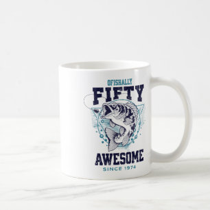 Vintage 50th 50 Bday B Fishing 1974 50 Year Old Me Coffee Mug