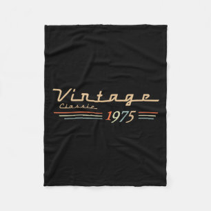 Vintage 50th Birthday Decorations Vintage 1975 50 Fleece Blanket