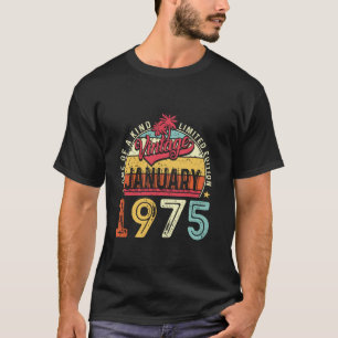 Vintage 50th Birthday Gift Vintage January 1975 Me T-Shirt