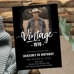 Vintage 50th Birthday  Invitation