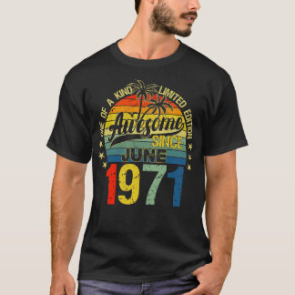Vintage 51 Years Old June 1971 Decorations 51st Bi T-Shirt