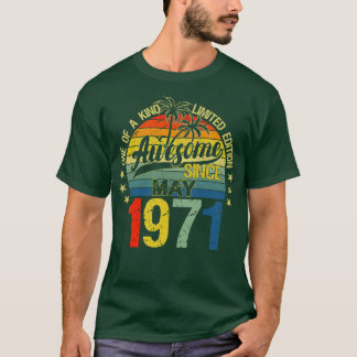 Vintage 51 Years Old May 1971 Decorations 51st Bir T-Shirt