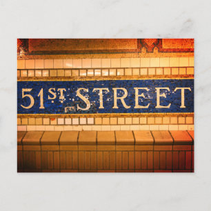Vintage 51st Street, Manhattan, NYC Postcard