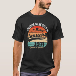 Vintage 52th Birthday Legends Were Born In January T-Shirt