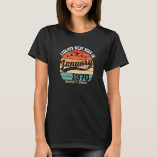 Vintage 53th Birthday Legends Were Born In January T-Shirt