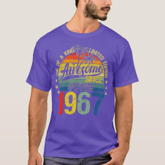 Vintage 55 Years Old June 1967 Decorations 55th Bi T-Shirt