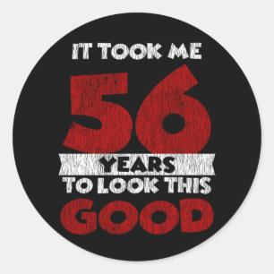 Vintage 56 Years Old Funny 56th Birthday Gift Classic Round Sticker