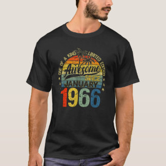 Vintage 56 Years Old January 1966 Decorations 56th T-Shirt