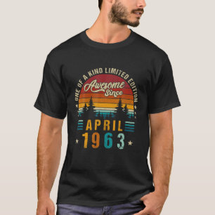 Vintage 59Th Birthday Awesome Since April 1963 Epi T-Shirt