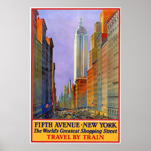 Vintage 5th Avenue New-York City Travel Poster