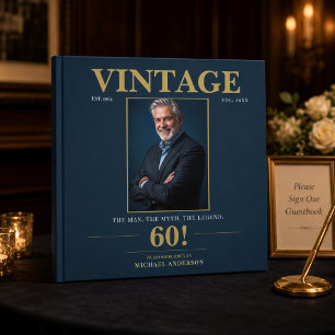Vintage 60 Birthday Memories Guest Book