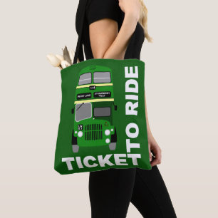 Vintage 60's Green Liverpool Double Decker Bus Tote Bag