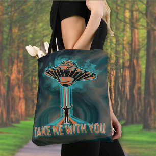 Vintage 60's Style Flying Saucer  Tote Bag