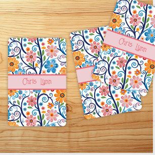 Vintage 60s Vibe Mod Abstract Floral Theme Playing Cards