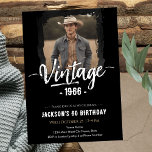 Vintage 60th Birthday  Invitation<br><div class="desc">Vintage any age adult one photo birthday party template. Available as a digital download printable. Custom, personalised, editable download Celebrated meaning for milestone with his vintage theme 60th birthday invitation designed to add a warm in a skalgic touch to your adult birthday celebration. The front features a one photo layout...</div>