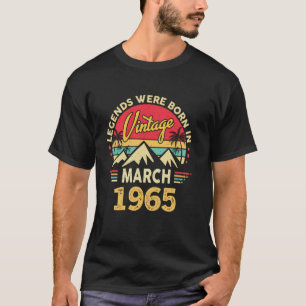 Vintage 60th Birthday Legends Were Born In March 1 T-Shirt