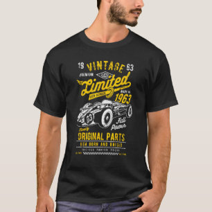 Vintage 60th Birthday Race Car Born 1963 60 Birthd T-Shirt