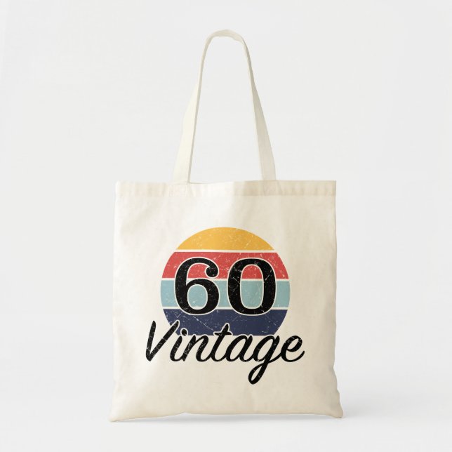 Vintage 60th Birthday Sunset Tote Bag (Front)