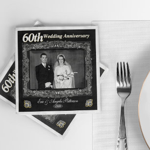 Vintage 60th Wedding Anniversary Napkin