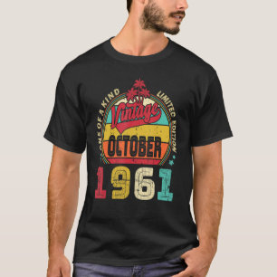 Vintage 61st Birthday Awesome Since October 1961 T-Shirt