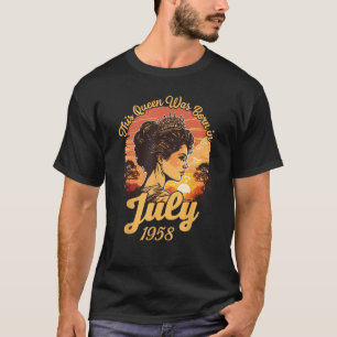 Vintage 65th Birthday This Queen Was Born In July T-Shirt