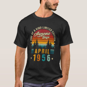 Vintage 66th Birthday Awesome Since April 1956 Epi T-Shirt