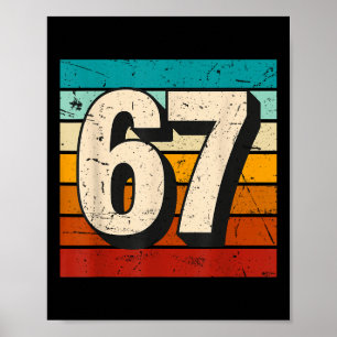 Vintage 67 Meme Retro Six Seven Number Funny 6 7 M Poster