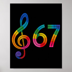 Vintage 67 Music Meme Slang Six Seven Teacher Funn Poster